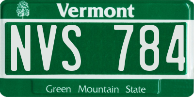 VT license plate NVS784