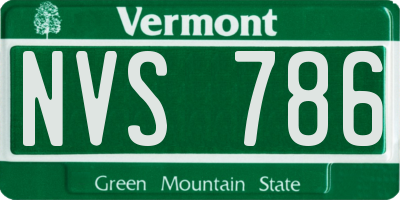 VT license plate NVS786