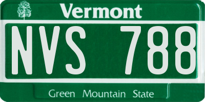 VT license plate NVS788