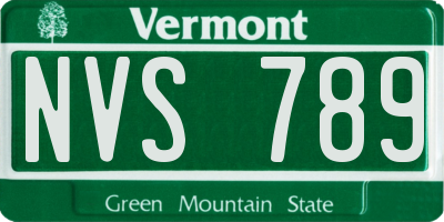 VT license plate NVS789