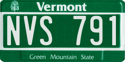VT license plate NVS791
