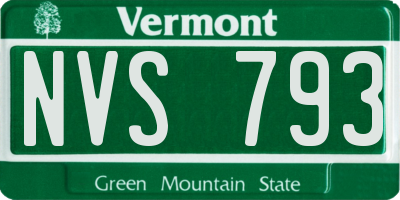 VT license plate NVS793