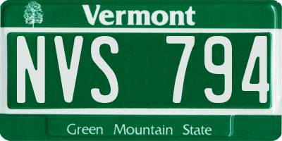VT license plate NVS794