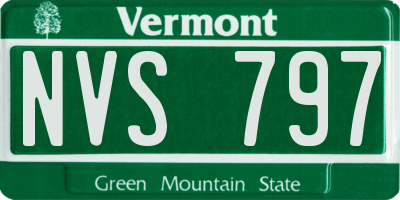 VT license plate NVS797
