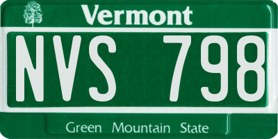 VT license plate NVS798