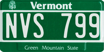 VT license plate NVS799