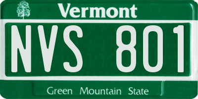 VT license plate NVS801