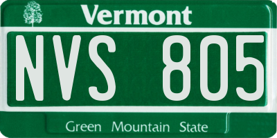 VT license plate NVS805