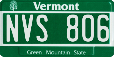VT license plate NVS806