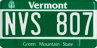 VT license plate NVS807