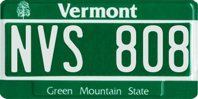 VT license plate NVS808