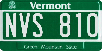 VT license plate NVS810