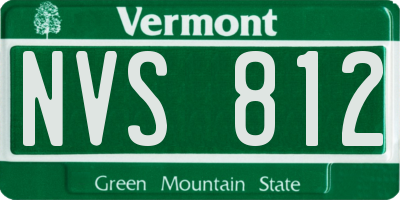 VT license plate NVS812