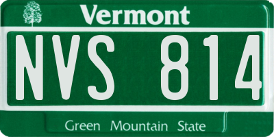 VT license plate NVS814