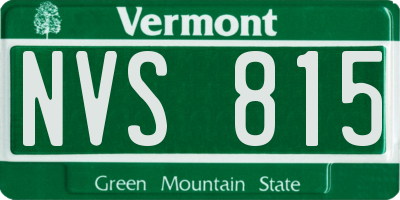 VT license plate NVS815