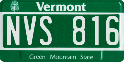 VT license plate NVS816