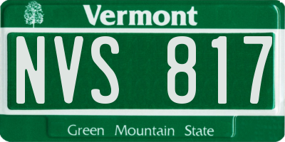 VT license plate NVS817