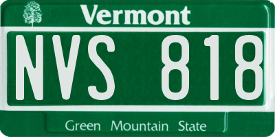 VT license plate NVS818