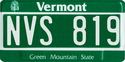 VT license plate NVS819