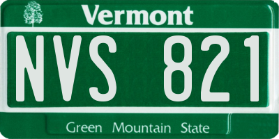VT license plate NVS821