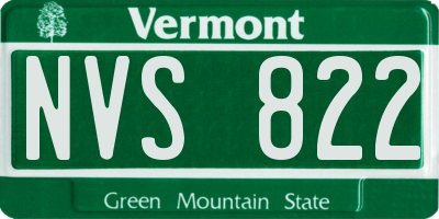 VT license plate NVS822