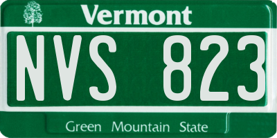 VT license plate NVS823