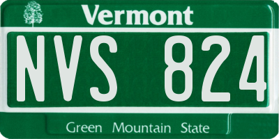 VT license plate NVS824