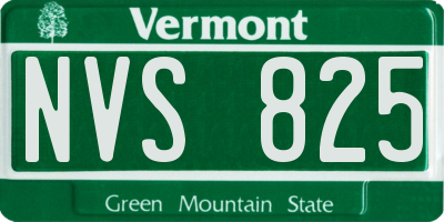 VT license plate NVS825