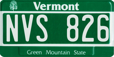 VT license plate NVS826