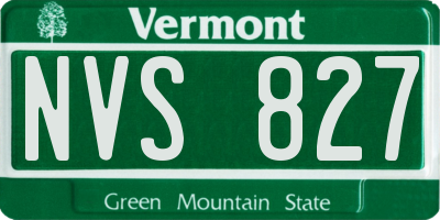 VT license plate NVS827
