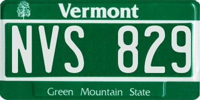 VT license plate NVS829