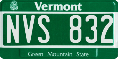 VT license plate NVS832
