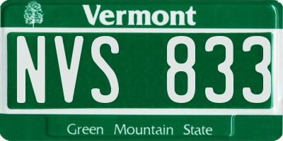 VT license plate NVS833