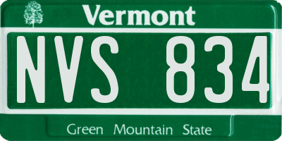 VT license plate NVS834