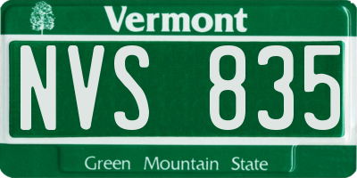 VT license plate NVS835