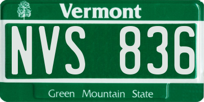 VT license plate NVS836