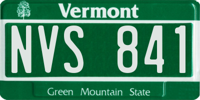 VT license plate NVS841