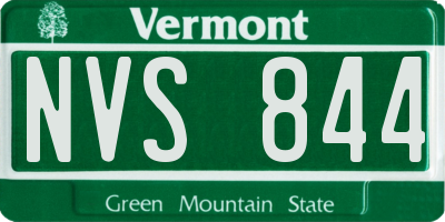 VT license plate NVS844