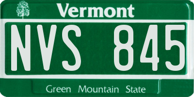 VT license plate NVS845