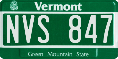 VT license plate NVS847