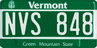 VT license plate NVS848