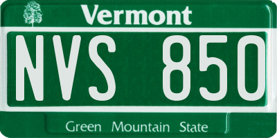 VT license plate NVS850