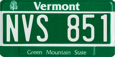 VT license plate NVS851