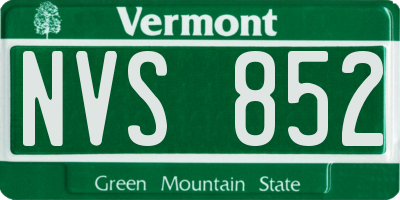 VT license plate NVS852