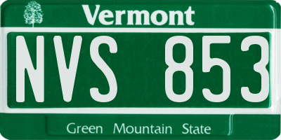 VT license plate NVS853