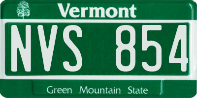 VT license plate NVS854