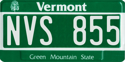 VT license plate NVS855