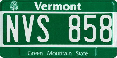 VT license plate NVS858
