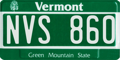 VT license plate NVS860