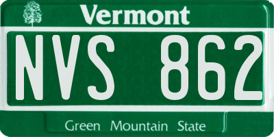 VT license plate NVS862